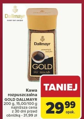 Kawa rozpuszczalna GOLD DALLMAYR promocja w Carrefour