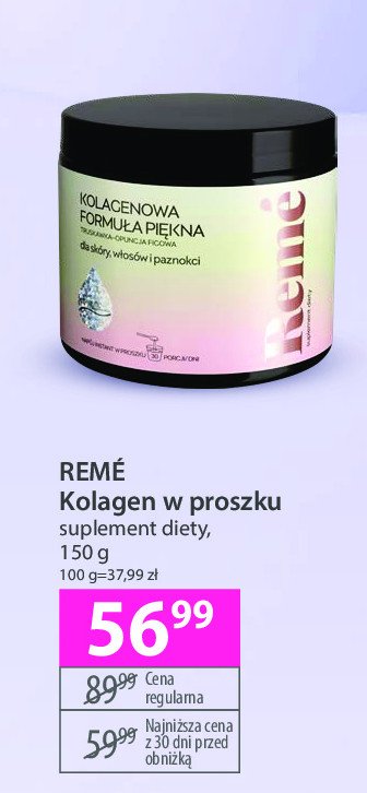 Kolagenowa formuła piękna do włosów i paznokci truskawka Reme promocja w Hebe