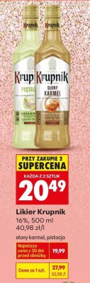 Likier Krupnik pistacja promocja w Biedronka