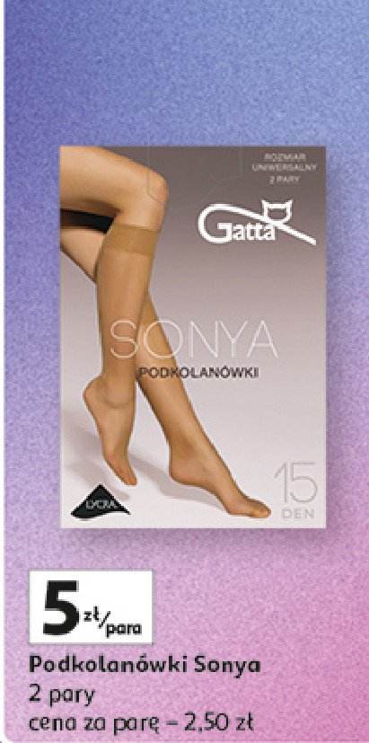 Podkolanówki sonya 15 den Gatta promocja w Auchan