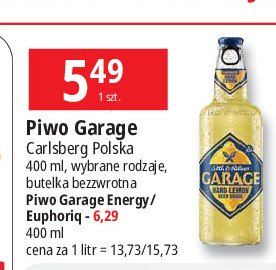 Piwo Garage energy granat promocja