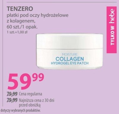 Płatki TENZERO płatki pod oczy hydrożelowe z kolagenem promocja w Hebe