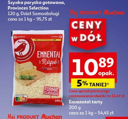 Ser emmental rape wiórki Auchan promocja