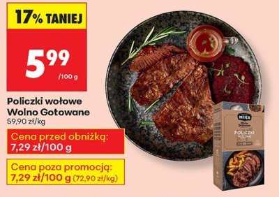 Policzki wołowe Wolno Gotowane promocja w Biedronka