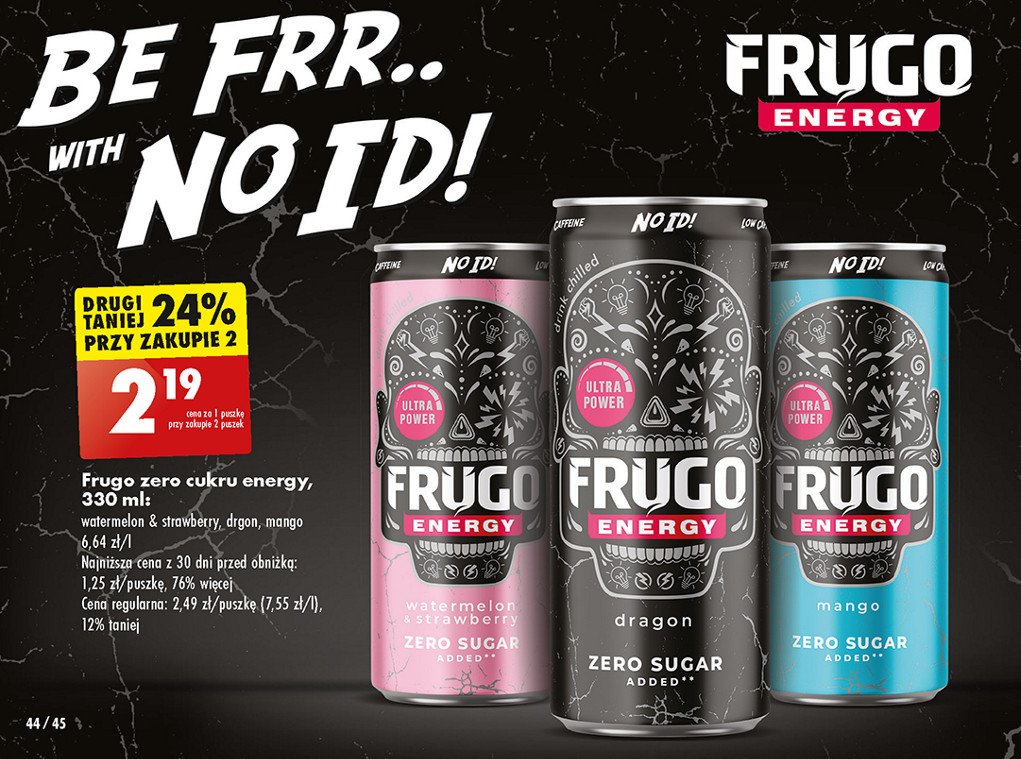 Napój energetyczny black Frugo wild punch promocja