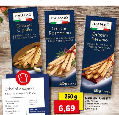Paluszki grissini rosmarino Italiamo promocja