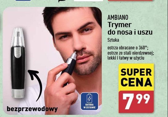 Trymer do nosa i uszu AMBIANO promocja w Aldi