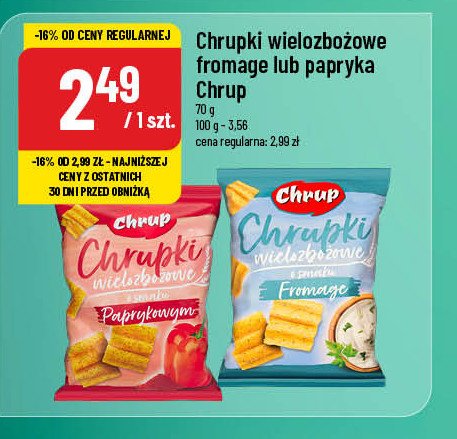 Chrupki fromage Chrup promocja