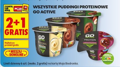 Wszystkie puddingi proteinowe GO Active promocja w Biedronka