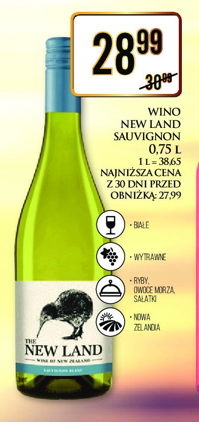 Wino bia艂e The new land sauvignon blush promocja