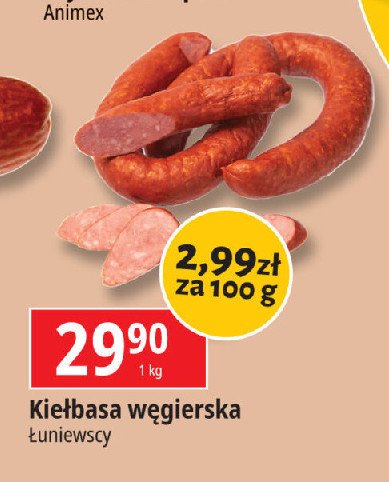 Kiełbasa węgierska ŁUNIEWSCY promocja w Leclerc