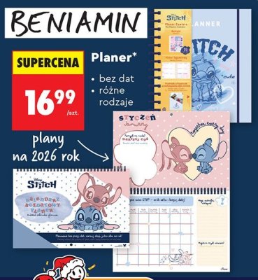 Planer Benjamin bez dat różne rodzaje plany na 2026 rok promocja w Biedronka