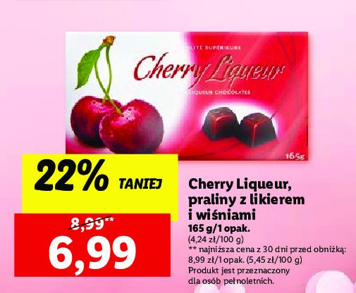 Praliny cherry liqueur promocja