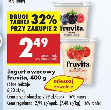 Jogurt owoce leśne Fruvita promocja w Biedronka