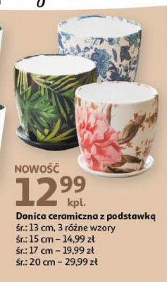 Doniczka ceramiczna z podstawką 17 cm promocja