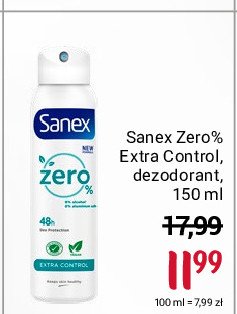 Dezodorant extra control Sanex zero % promocje