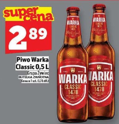 Piwo Warka Classic 0,5 L Grupa Żywiec promocja w TOPAZ