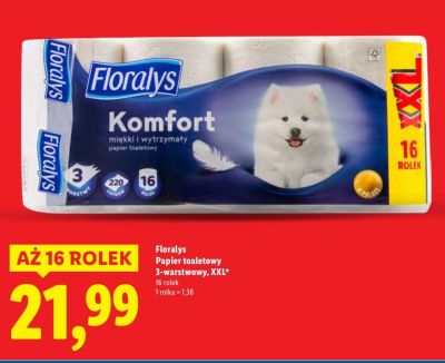 Papier toaletowy Floralys Komfort 3-warstwowy XXL promocja w Lidl