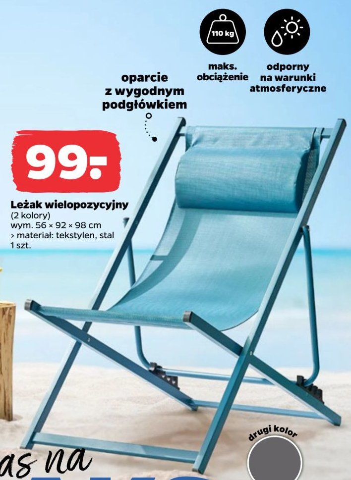 Leżak wielopozycyjny promocja w Netto