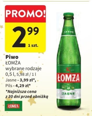 Piwo Łomża wybrane rodzaje promocja w Intermarche