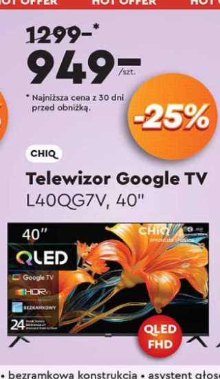 Telewizor 40" l40qg7v Chiq promocja w Biedronka