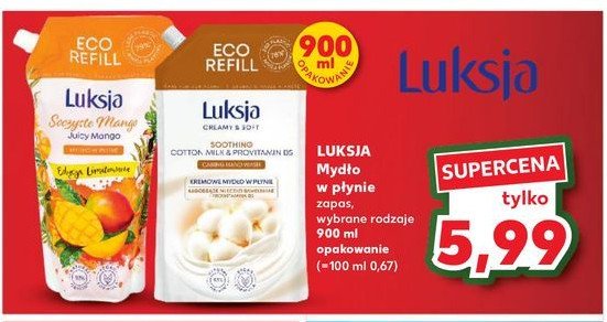 Myd艂o w p艂ynie cotton milk & provitamin b5 zapas Luksja creamy promocja