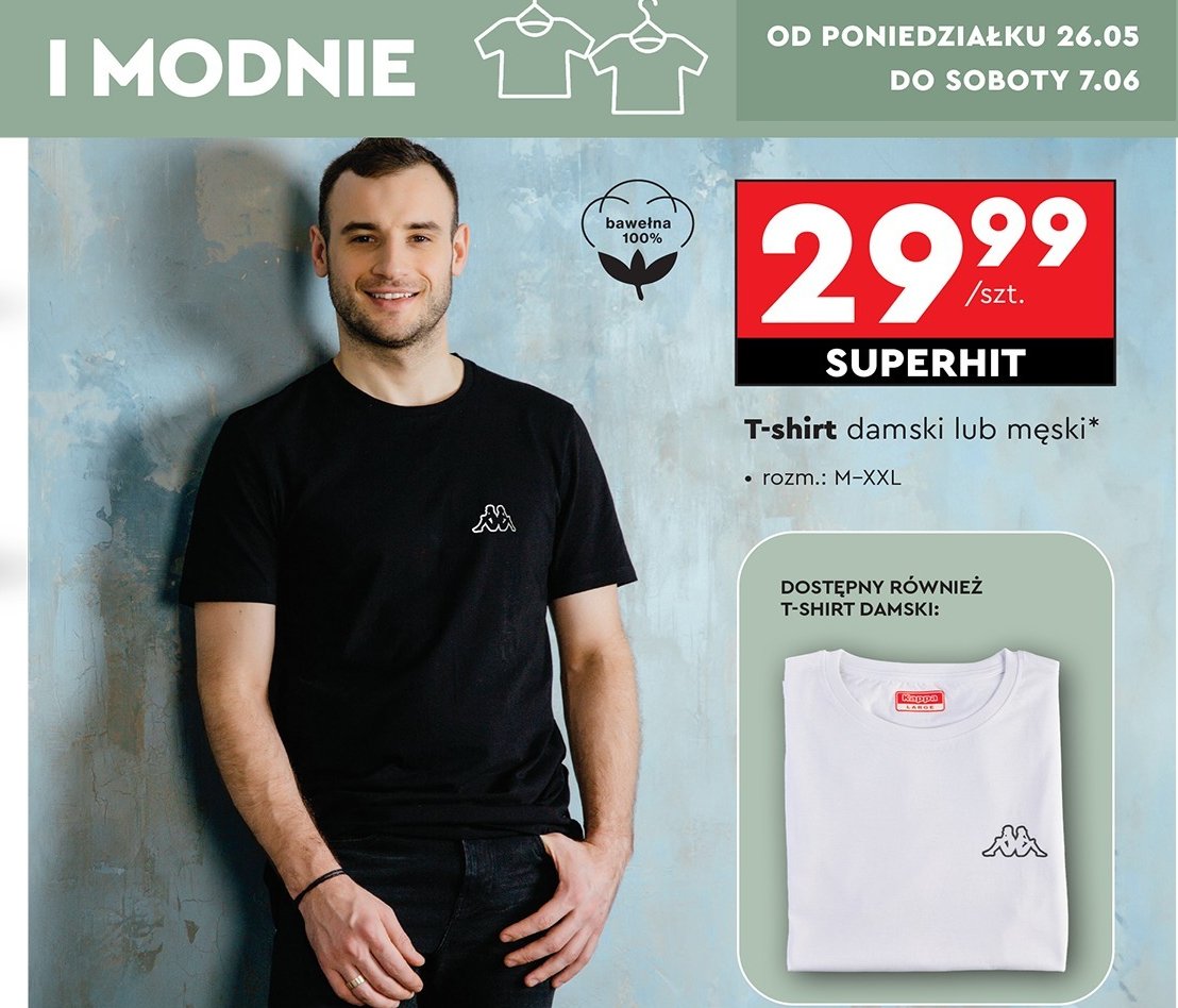 T-shirt damski m-xxl Kappa promocja w Biedronka