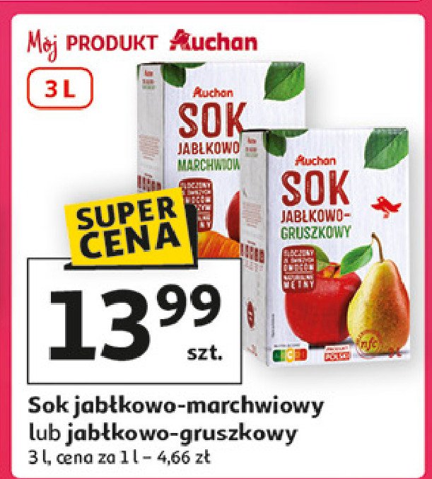 Sok jabłkowo-gruszkowy Auchan promocja w Auchan