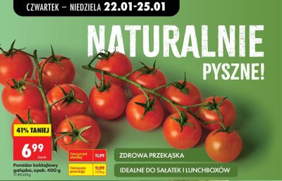 Pomidor koktajlowy gałązka 400 g promocja w Biedronka