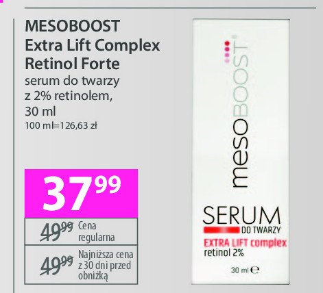 Serum do twarzy z retinolem 2% Mesoboost promocja w Hebe