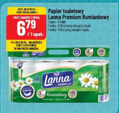 Papier toaletowy Lanna Premium Rumiankowy promocja w POLOmarket