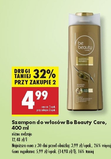 Szampon do włosów smooth & repaired Be beauty care promocja