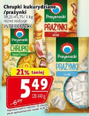 Chrupki kukurydziane Prażynki różne rodzaje INTERSNACK promocja w Prim Market