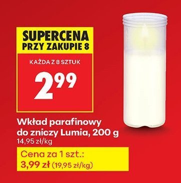Wkład parafinowy do zniczy promocja w Biedronka