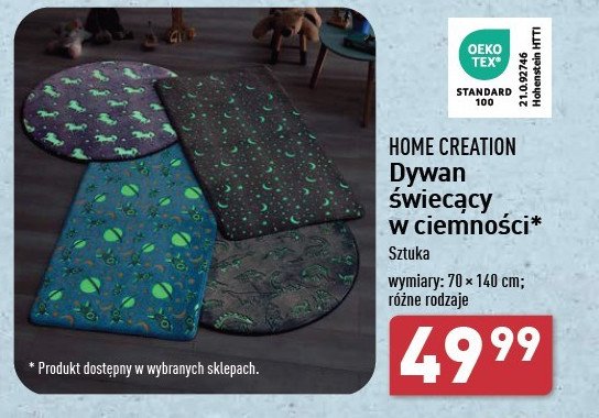 Dywan świecący 70 x 140 cm Home creation promocja w Aldi