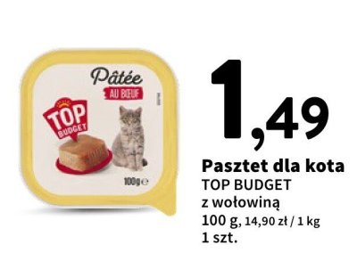 Pasztet dla kota z wołowiną TOP BUDGET promocja w Intermarche