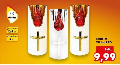 Wkład do znicza LED z krzyżem promocja w Kaufland
