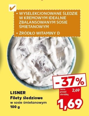 Filety śledziowe w sosie śmietanowym Lisner promocja w Kaufland