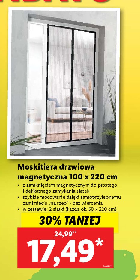 Moskitiera na drzwi 100 x 220 cm promocja
