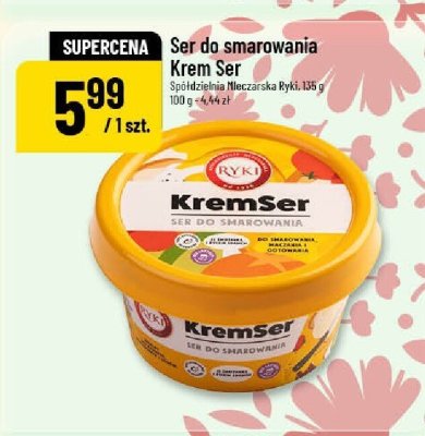 Ser do smarowania Kremser Spółdzielnia Mleczarska Ryki, 135 g promocja w POLOmarket
