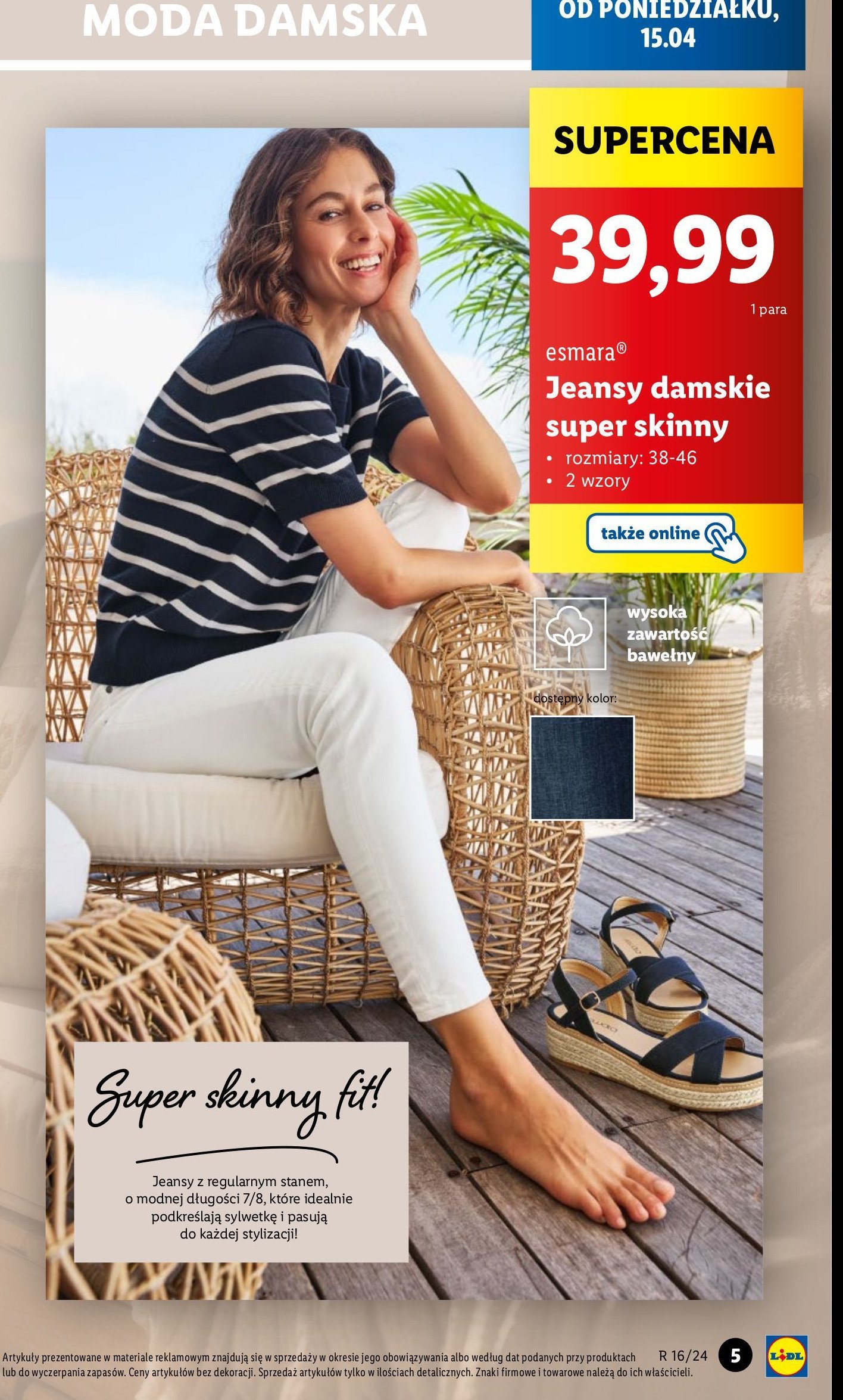 Jeansy damskie super skinny fit Esmara promocja