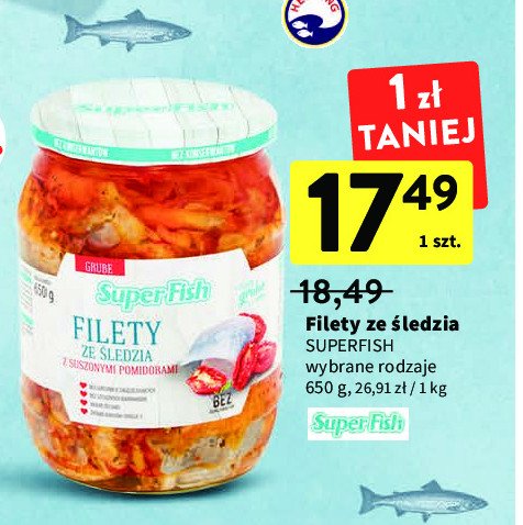 Filety śledziowe z suszonymi pomidorami Superfish promocja