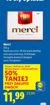Czekoladki Merci Finest Selection promocja w Lidl