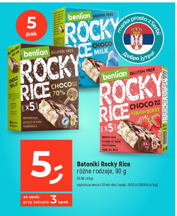 Batoniki choco 70 % Benilan rocky rice promocja