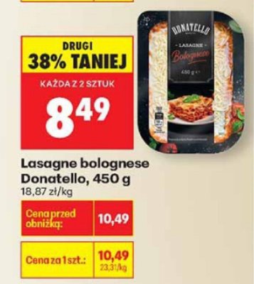 Lasagne bolognese Donatello, 450 g promocja w Biedronka
