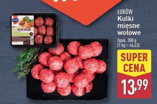 Kulki mięsne wołowe Łuków promocja w Aldi