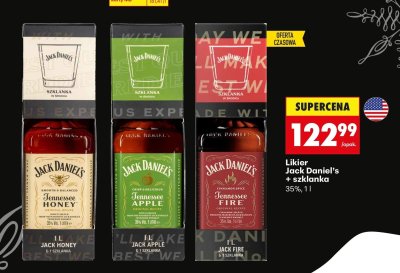 Likier Jack Daniel's Honey + szklanka 35%, 1 l promocja