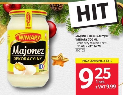 Majonez dekoracyjny Winiary 700ml promocja w Selgros