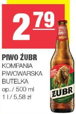 Piwo Żubr Kompania Piwowarska butelka promocja w SPAR