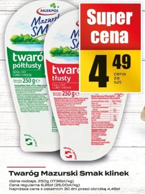 Twaróg Mazurski smak klinek promocja w Supeco
